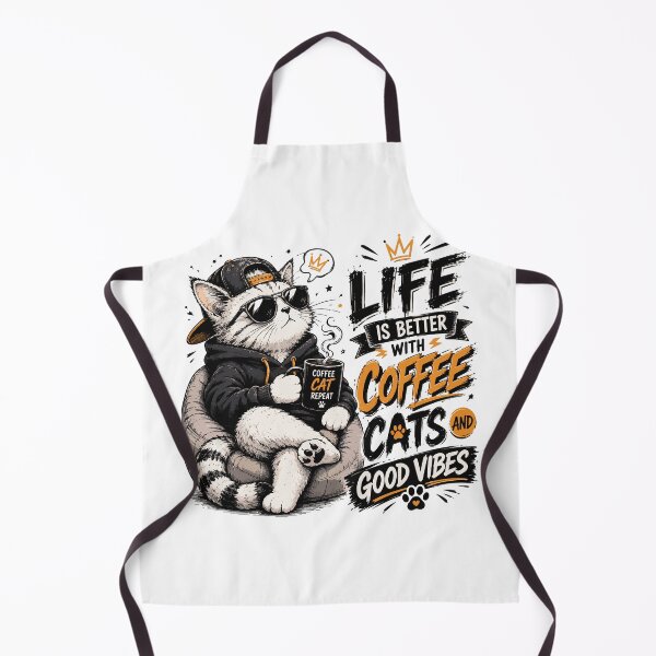 Item preview, Life Is Better With Coffee Cats And Good Vibes Cool Cat designed and sold by JIMBOEE.