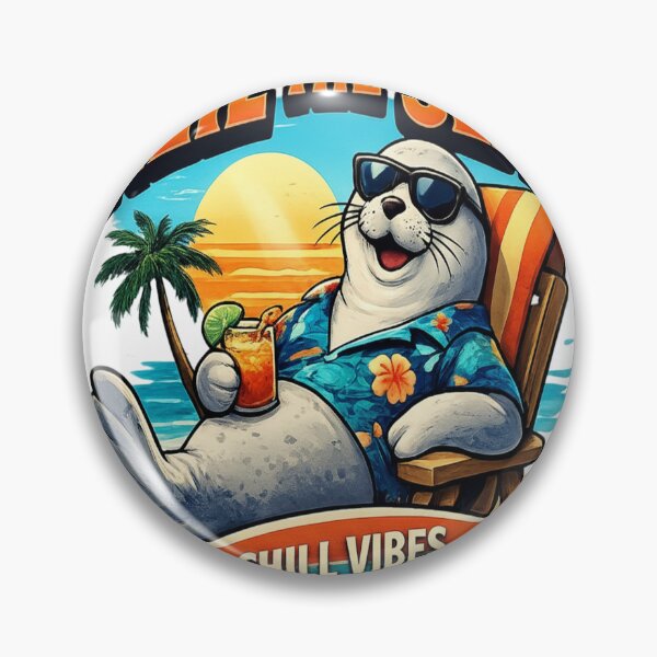 Item preview, Neil the Seal Chill Vibes Beach designed and sold by MindlinePrints.