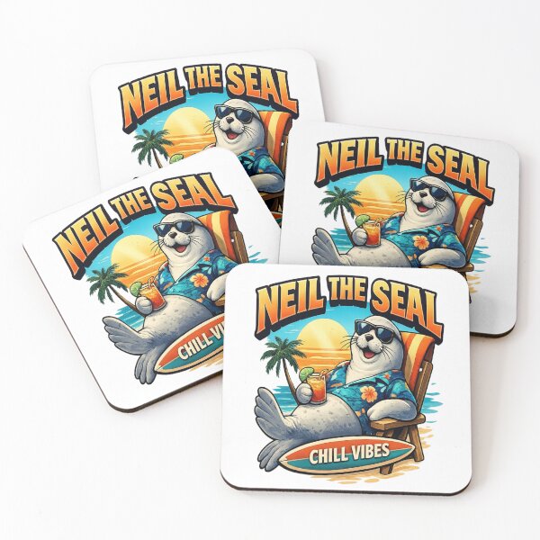Item preview, Neil the Seal Chill Vibes Beach designed and sold by MindlinePrints.