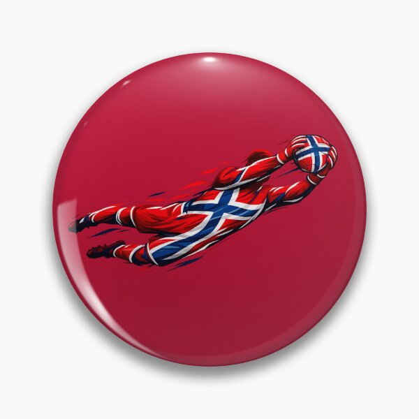 Item preview, Norwegian Flag Goalkeeper Art – Dynamic Soccer Design Celebrating Norway’s Spirit & Sports Pride designed and sold by thesmilngnature.