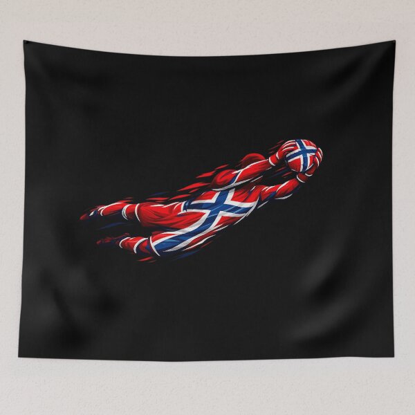 Item preview, Norwegian Flag Goalkeeper Art – Dynamic Soccer Design Celebrating Norway’s Spirit & Sports Pride designed and sold by thesmilngnature.