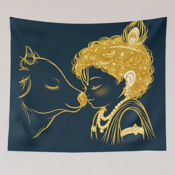 Item preview, Krishna and Cow designed and sold by EMORA NOVAIRE.