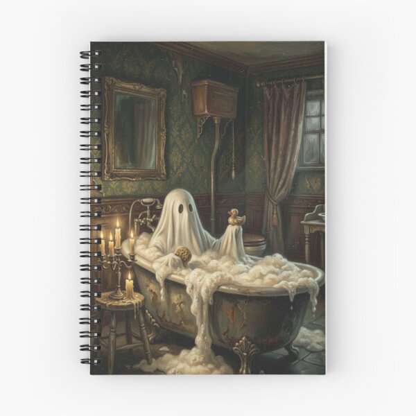 Item preview, Ghost Bath Time - Cute Gothic Ghost in a Victorian Bathtub designed and sold by CuteLilGhosts.