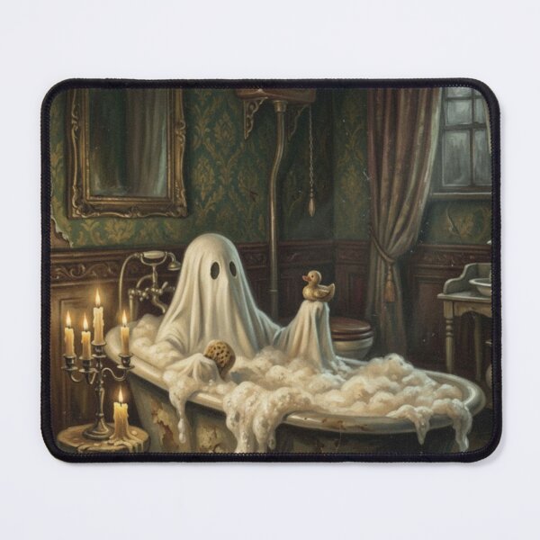 Item preview, Ghost Bath Time - Cute Gothic Ghost in a Victorian Bathtub designed and sold by CuteLilGhosts.