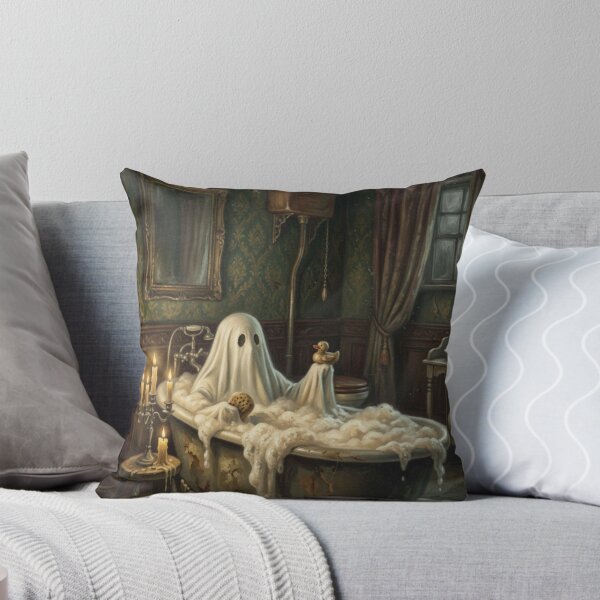 Item preview, Ghost Bath Time - Cute Gothic Ghost in a Victorian Bathtub designed and sold by CuteLilGhosts.