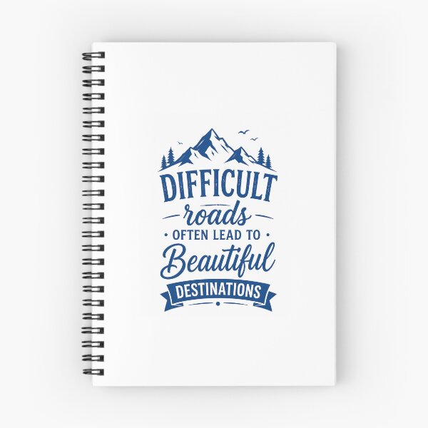 Item preview, Difficult Roads Often Lead to Beautiful Destinations | Inspirational Mountain Quote | Adventure Typography Art | Hiking Motivation Design designed and sold by PrintableArt123.