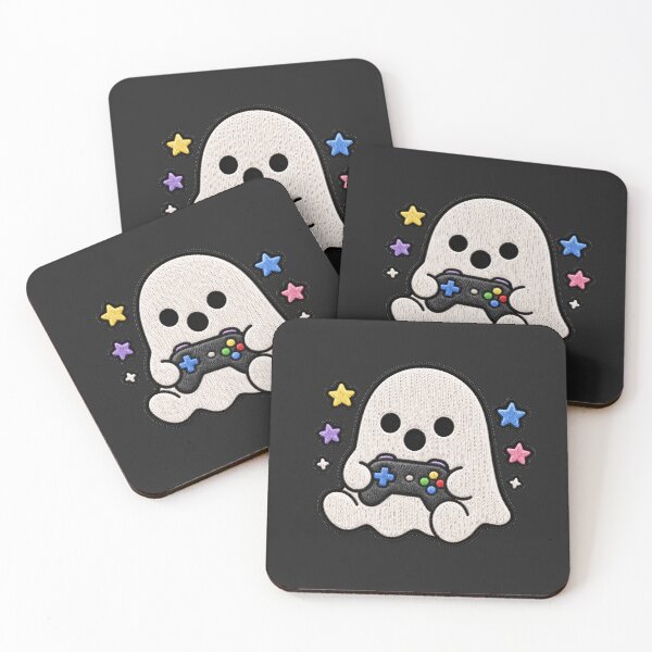 Item preview, Cute Ghost Gamer Kawaii Embroidery Patch Design designed and sold by ColorSplash123.