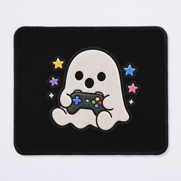 Item preview, Cute Ghost Gamer Kawaii Embroidery Patch Design designed and sold by ColorSplash123.