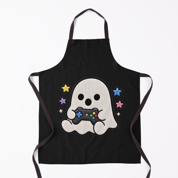 Item preview, Cute Ghost Gamer Kawaii Embroidery Patch Design designed and sold by ColorSplash123.