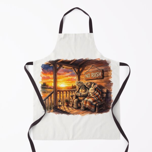 Item preview, No Rush - Cozy Sunset Porch Turtle and Rabbit Art designed and sold by SoulPT.
