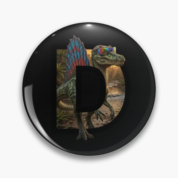 Item preview, D is for Dinosaur - Cool Spinosaurus with Sunglasses designed and sold by mackyartsstudio.