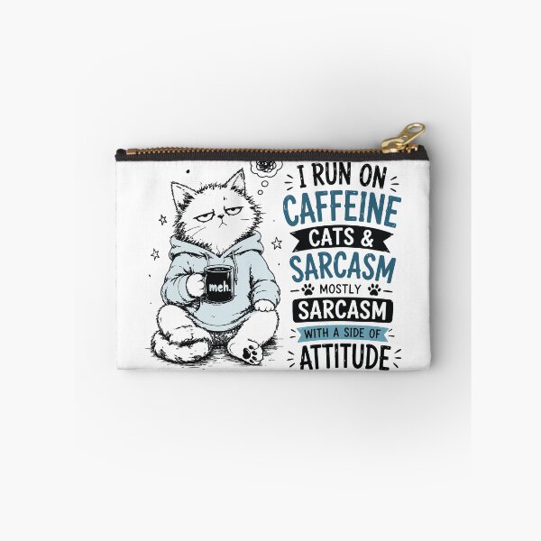 Item preview, I Run On Caffeine Cats And Sarcasm Grumpy Cat Attitude designed and sold by JIMBOEE.