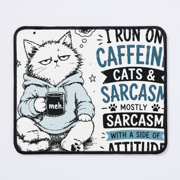 Item preview, I Run On Caffeine Cats And Sarcasm Grumpy Cat Attitude designed and sold by JIMBOEE.