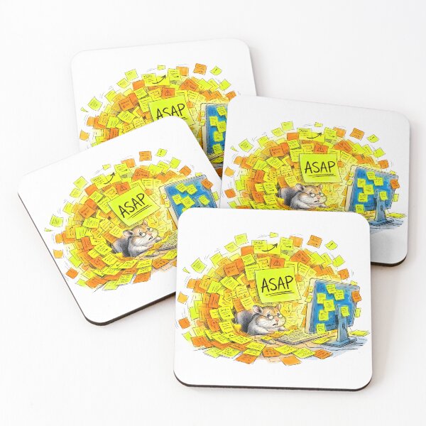 Item preview, ASAP - Funny Overworked Hamster Office Stress Art designed and sold by SoulPT.