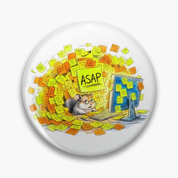 Item preview, ASAP - Funny Overworked Hamster Office Stress Art designed and sold by SoulPT.