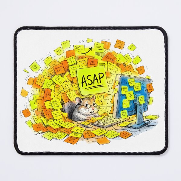 Item preview, ASAP - Funny Overworked Hamster Office Stress Art designed and sold by SoulPT.