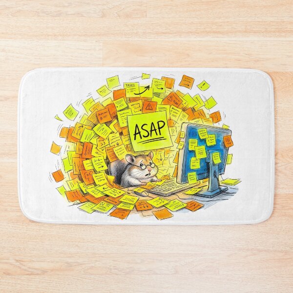 Item preview, ASAP - Funny Overworked Hamster Office Stress Art designed and sold by SoulPT.