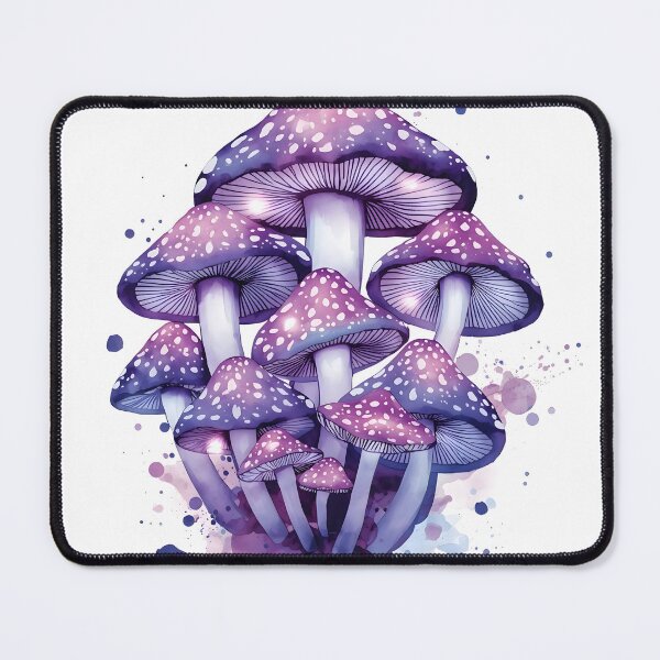 Item preview, Magical Purple Mushrooms Watercolor Painting designed and sold by RawNaturePrints.