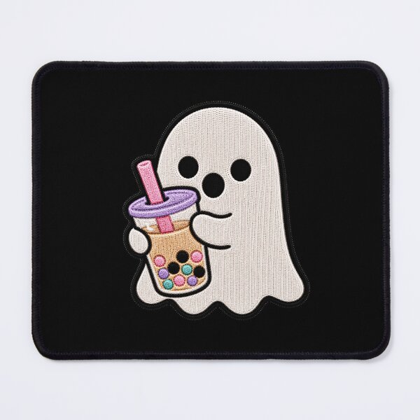 Item preview, Cute Ghost Bubble Tea Kawaii Embroidery Patch Design designed and sold by ColorSplash123.