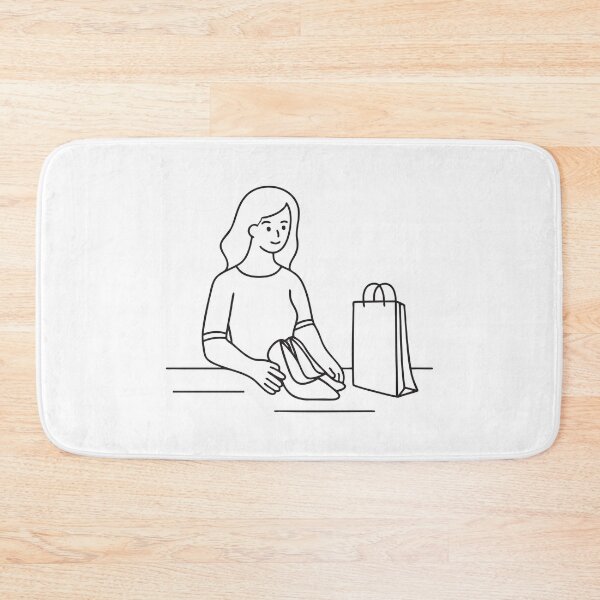 Item preview, A woman removing new heels from a box near a shopping bag designed and sold by rasagamastore.