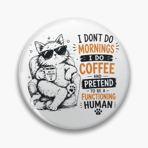 Item preview, Not A Morning Cat Funny Coffee Cat Sunglasses Quote designed and sold by JIMBOEE.