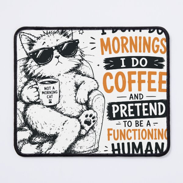 Item preview, Not A Morning Cat Funny Coffee Cat Sunglasses Quote designed and sold by JIMBOEE.
