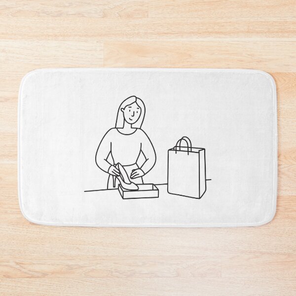 Item preview, A lady unboxing heels next to a shopping bag designed and sold by rasagamastore.