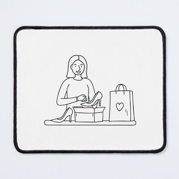 Item preview, Someone opening a pair of heels next to a shopping bag designed and sold by rasagamastore.