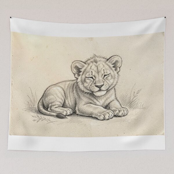 Item preview, Adorable Lion Cub Sketch designed and sold by LCPcreations.