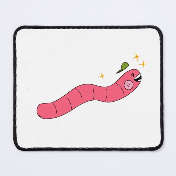 Item preview, Cute Pink Happy Worm Wearing A Cap Cartoon Art designed and sold by Lapiinart.