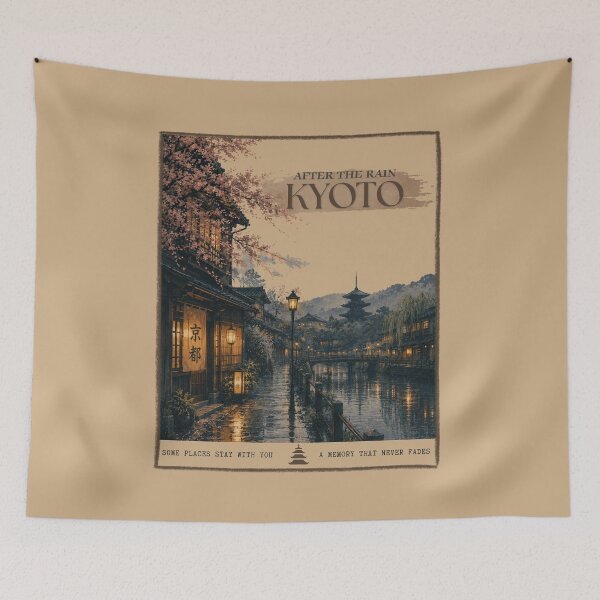 Item preview, Kyoto After The Rain Vintage Travel Aesthetic Poster designed and sold by KaBaRen.