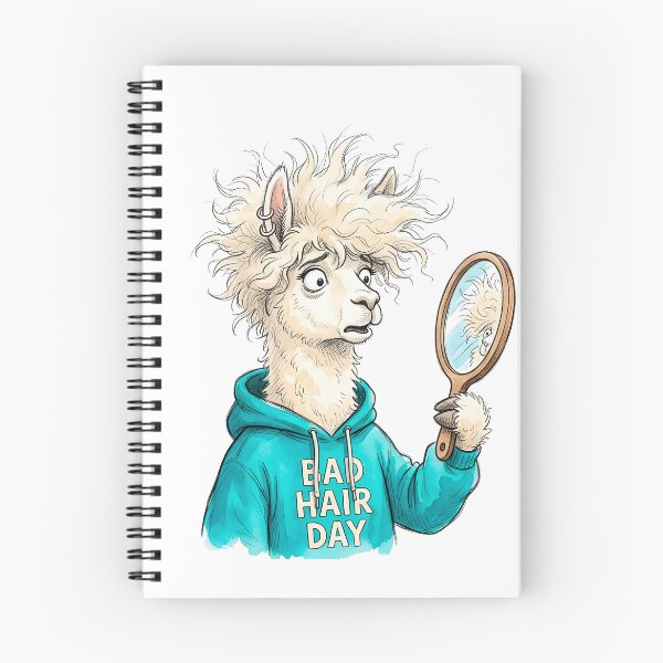 Item preview, Bad Hair Day - Funny Llama Looking in Mirror Watercolor Art designed and sold by SoulPT.