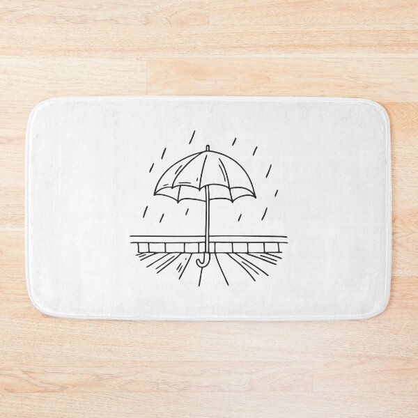 Item preview, An open umbrella lying on a balcony tile after the rain designed and sold by rasagamastore.