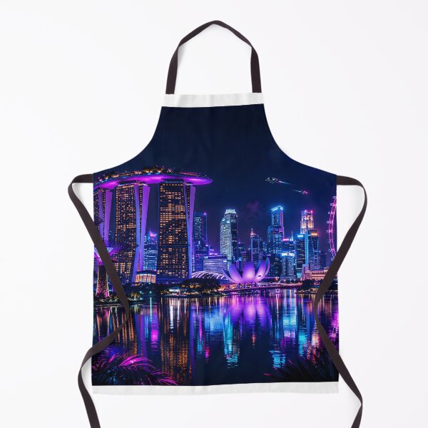 Item preview, Singapore Neon Horizons | Cyberpunk Skyline | Futuristic Cityscape | Synthwave Travel Art designed and sold by Neo Tokio.