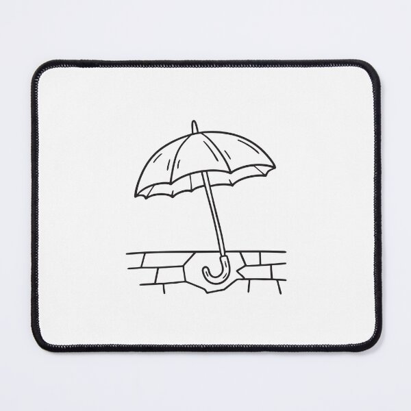 Item preview, A folded umbrella resting over a broken piece of sidewalk tile designed and sold by rasagamastore.