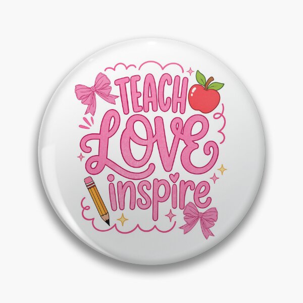Item preview, Teach Love Inspire Pink Bow Teacher Classroom Joy designed and sold by FreshVibe Prints.