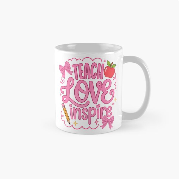 Item preview, Teach Love Inspire Pink Bow Teacher Classroom Joy designed and sold by FreshVibe Prints.