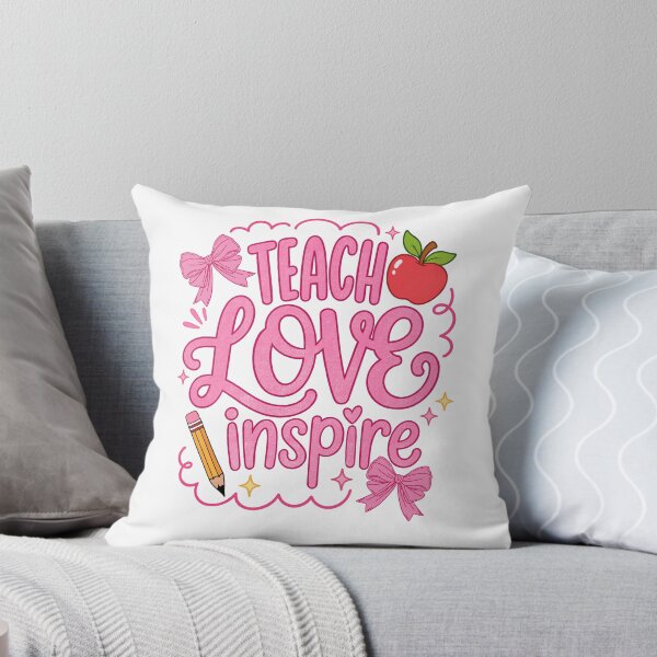 Item preview, Teach Love Inspire Pink Bow Teacher Classroom Joy designed and sold by FreshVibe Prints.