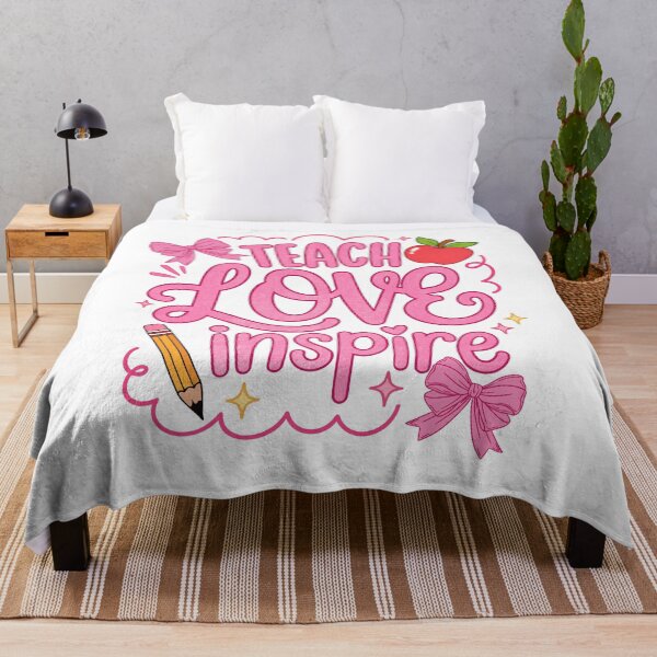 Item preview, Teach Love Inspire Pink Bow Teacher Classroom Joy designed and sold by FreshVibe Prints.