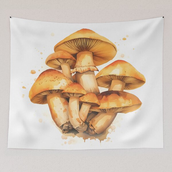 Item preview, Golden Chanterelle Mushrooms Watercolor Painting designed and sold by RawNaturePrints.
