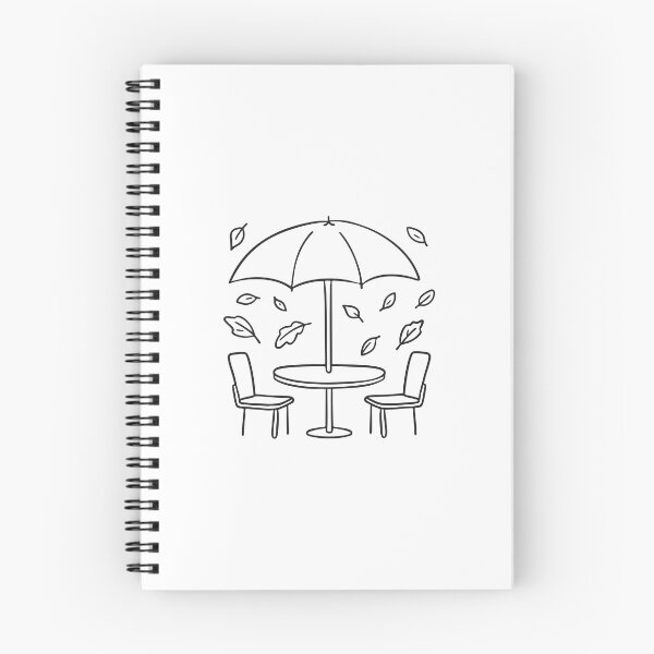 Item preview, Umbrella Table Surrounded by Fallen Leaves designed and sold by rasagamastore.