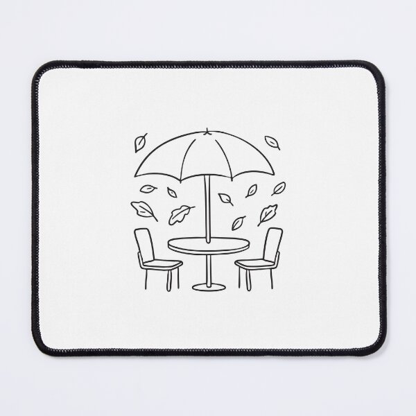 Item preview, Umbrella Table Surrounded by Fallen Leaves designed and sold by rasagamastore.