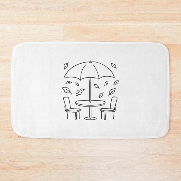Item preview, Umbrella Table Surrounded by Fallen Leaves designed and sold by rasagamastore.