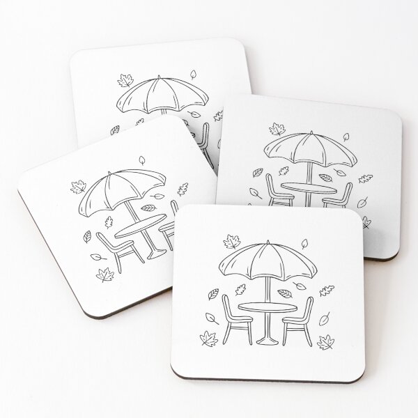 Item preview, Umbrella Table Covered with Autumn Leaves designed and sold by rasagamastore.
