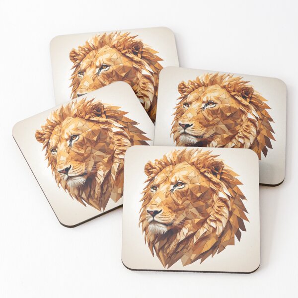Item preview, Majestic Lion Low-Poly Geometric Art designed and sold by RawNaturePrints.