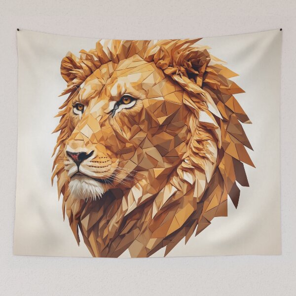Item preview, Majestic Lion Low-Poly Geometric Art designed and sold by RawNaturePrints.