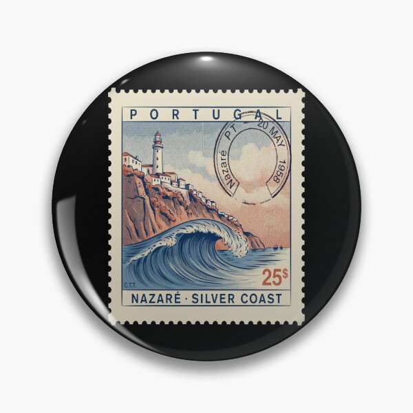 Item preview, Nazaré Portugal Silver Coast Postage Stamp Sticker designed and sold by stickercuffs.