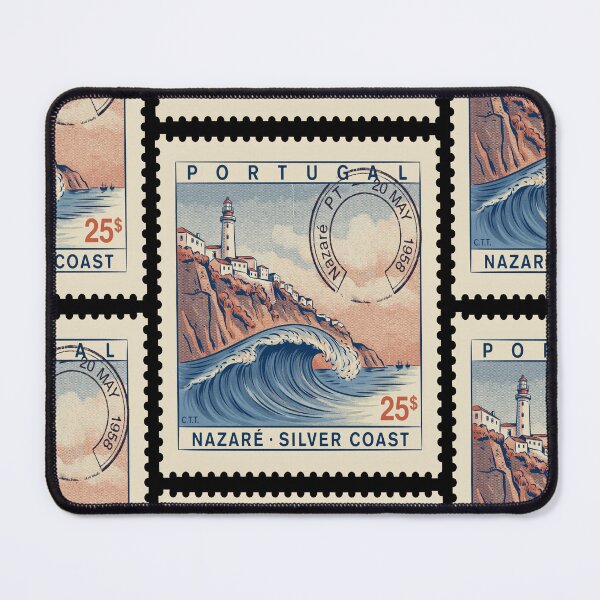 Item preview, Nazaré Portugal Silver Coast Postage Stamp Sticker designed and sold by stickercuffs.