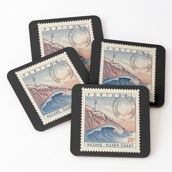 Item preview, Nazaré Portugal Silver Coast Postage Stamp Sticker designed and sold by stickercuffs.