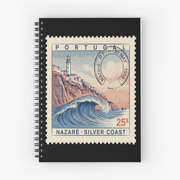 Item preview, Nazaré Portugal Silver Coast Postage Stamp Sticker designed and sold by stickercuffs.